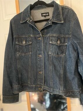 Size XL Vintage Jean Jacket Contrast Jeans Women's Denim Jacket, 100% cotton